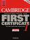 Cover of: Cambridge Practice Tests for First Certificate 1 Self-study student's book (FCE Practice Tests)