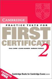 Cover of: Cambridge Practice Tests for First Certificate 2 Cassette set