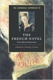 Cover of: The Cambridge Companion to the French Novel by Timothy Unwin