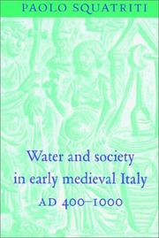 Cover of: Water and Society in Early Medieval Italy, 4001000
