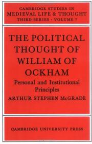 The Political Thought of William Ockham by Arthur Stephen McGrade
