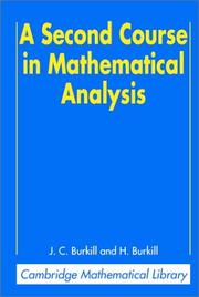 Cover of: A second course in mathematical analysis
