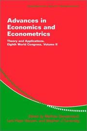Cover of: Advances in Economics and Econometrics: Theory and Applications, Eighth World Congress (Econometric Society Monographs)