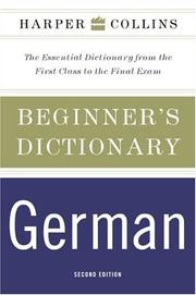 Cover of: HarperCollins Beginner's German Dictionary, 2nd Edition by HarperCollins