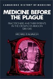 Cover of: Medicine before the Plague by Michael R. McVaugh