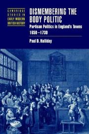 Cover of: Dismembering the Body Politic | Paul D. Halliday