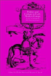 Cover of: Politics and Culture in Early Modern Europe by 