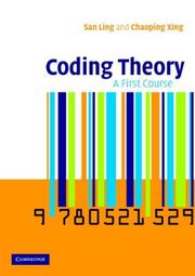 Cover of: Coding Theory: A First Course
