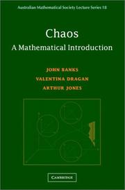 CHAOS: A MATHEMATICAL INTRODUCTION by John Banks, John Banks, Valentina Dragan, Arthur Jones