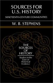 Cover of: Sources for U.S. History by W. B. Stephens, W. B. Stephens
