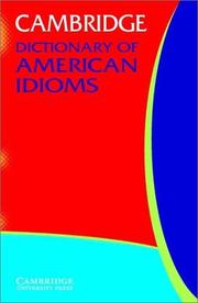 Cover of: Cambridge dictionary of American idioms.