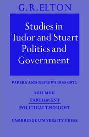 Cover of: Studies in Tudor and Stuart Politics and Government by Geoffrey Rudolph Elton