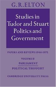 Cover of: Studies in Tudor and Stuart Politics and Government by Geoffrey Rudolph Elton