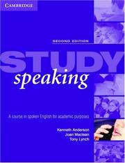 Cover of: Study Speaking by Kenneth Anderson, Joan Maclean, Tony Lynch