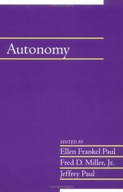 Cover of: Autonomy by edited by Ellen Frankel Paul, Fred D. Miller, Jr., and Jeffrey Paul.