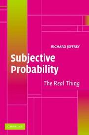 Cover of: Subjective Probability by Richard Jeffrey