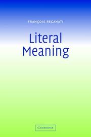 Cover of: Literal meaning by François Récanati