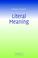 Cover of: Literal meaning