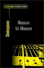 Cover of: Cambridge Student Guide to Measure for Measure (Cambridge Student Guides) by Sheila Innes
