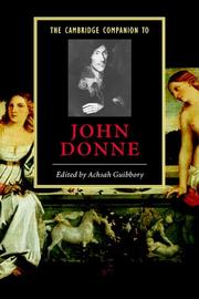 Cover of: The Cambridge Companion to John Donne (Cambridge Companions to Literature) by Achsah Guibbory