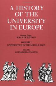 Cover of: A History of the University in Europe by Hilde de Ridder-Symoens