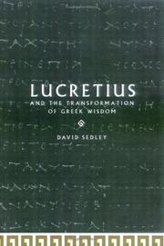 Cover of: Lucretius and the Transformation of Greek Wisdom by David N. Sedley
