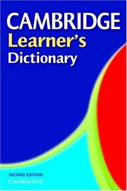 Cover of: Cambridge Learner's Dictionary by Cambridge University Press.