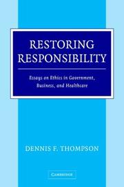 Cover of: Restoring Responsibility by Dennis F. Thompson