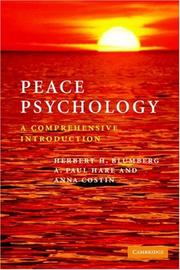 Cover of: Peace Psychology by Herbert H. Blumberg, A. Paul Hare, Anna Costin