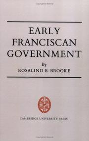 Cover of: Early Franciscan Government: Ellias to Bonaventure