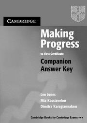 Cover of: Making Progress to First Certificate Companion Answer Key