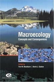 Cover of: Macroecology: Concepts and Consequences: 43rd Symposium of the British Ecological Society (Symposia of the British Ecological Society)