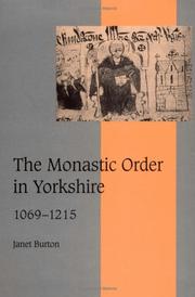 Cover of: The monastic order in Yorkshire, 1069-1215
