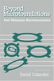Cover of: Beyond Microfoundations: Post Walrasian Economics
