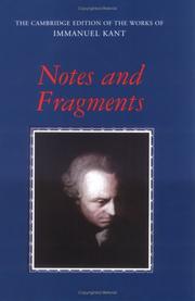 Cover of: Notes and Fragments by Immanuel Kant, Paul Guyer