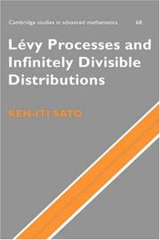 Cover of: Lévy Processes and Infinitely Divisible Distributions (Cambridge Studies in Advanced Mathematics)