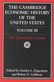 Cover of: The Cambridge Economic History of the United States, Vol. 3 by 