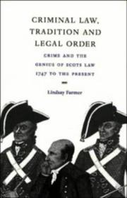 Cover of: Criminal law, tradition, and legal order by Lindsay Farmer