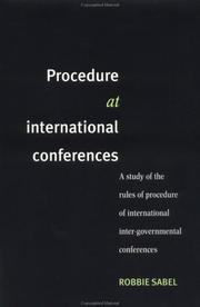 Procedure at international conferences by Robbie Sabel