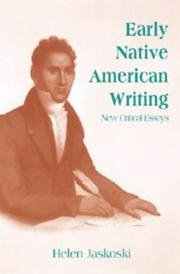 Cover of: Early native American writing: new critical essays