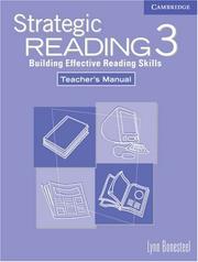 Cover of: Strategic Reading 3 Teacher's manual: Building Effective Reading Skills (Strategic Reading)
