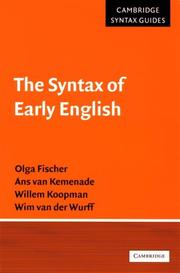 Cover of: The syntax of early English