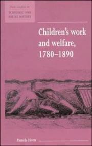 Cover of: Children's work and welfare, 1780-1890