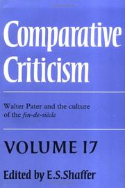 Cover of: Comparative Criticism by E. S. Shaffer, E. S. Shaffer