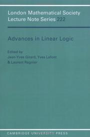 Cover of: Advances in linear logic