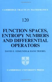 Cover of: Function spaces, entropy numbers, differential operators