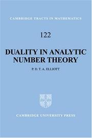 Cover of: Duality in analytic number theory | P. D. T. A. Elliott