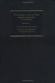 Cover of: The Subject and the Text by Manfred Frank