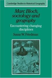 Cover of: Marc Bloch, sociology and geography: encountering changing disciplines
