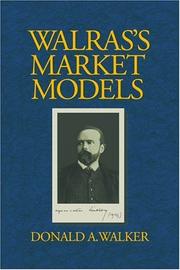 Cover of: Walras's market models